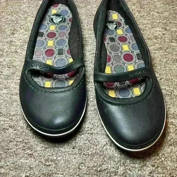 Crocs Women's Black Maryjane Crocband Shoes Size 6 - Picture 2 of 3